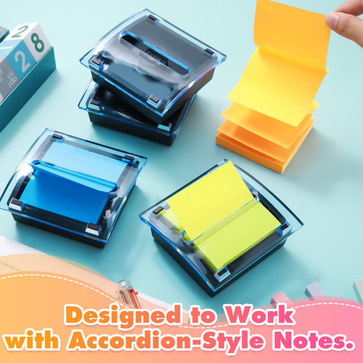 Mimorou 6 Pcs Pop Up Note Dispenser Sticky Note Holder Dispenser Posted Holder Container Black Base Transparent Top for 3 x 3 Inch Sticky School Offi