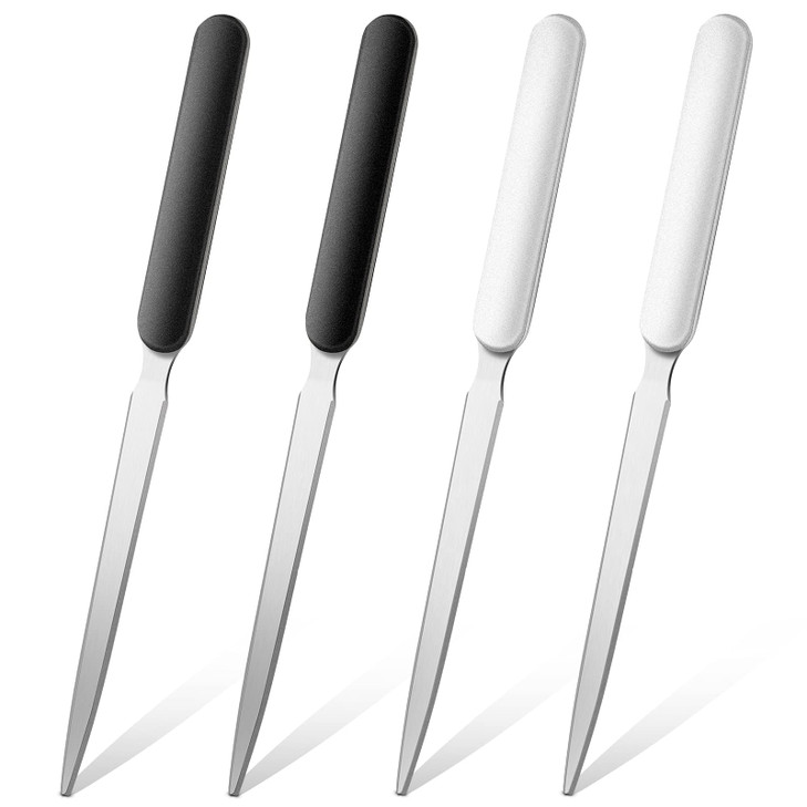 Kosiz Letter Opener Sword Stainless Steel Envelope Openers Slitters Mail Knife Lightweight Letter Knives for Office Home Supplies, 4 Pieces(White, Bl