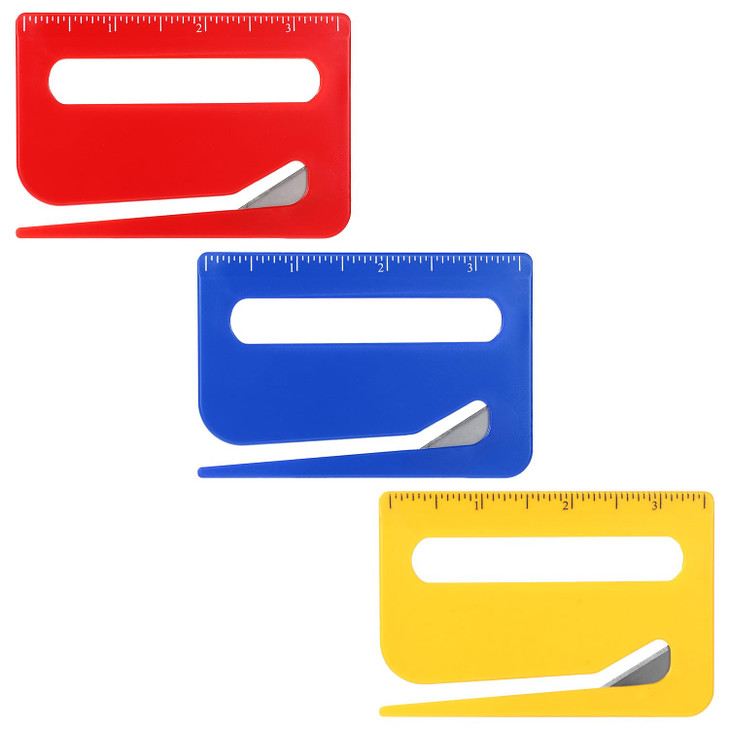 3pcs Envelope Openers, 3 Colors Upgrade Envelope Slitter with Sharp Blade & Scale & Magnifier & Pointed Tip Mail Letter Opener Tools Package Opener C