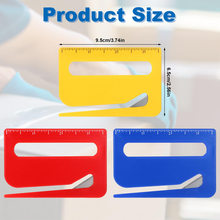 3pcs Envelope Openers, 3 Colors Upgrade Envelope Slitter with Sharp Blade & Scale & Magnifier & Pointed Tip Mail Letter Opener Tools Package Opener C