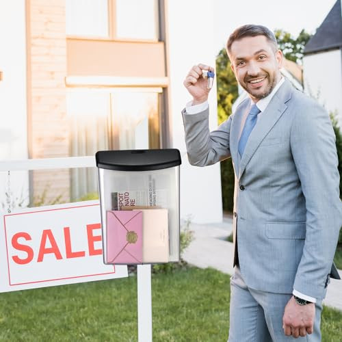 Menkxi Outdoor Estate Brochure Box Plastic Brochure Waterproof Wall Mount Flyer Holder Mail Box Business Card Holder for Office Store Estate Supplies