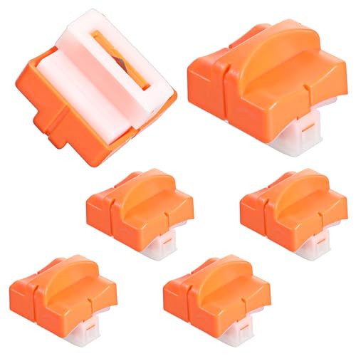 6-Pack Paper Cutter Replacement Blades with Individual Plastic Box for A4/A5 Trimmers,Safeguard Design (Orange)