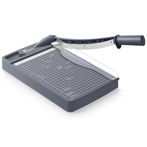Firbon 12" Guillotine Paper Cutter, Heavy Duty 12-Sheet Capacity Trimmer for Cardstock, Photos, Scrapbooking, Office, Classroom, Studio (Gray)