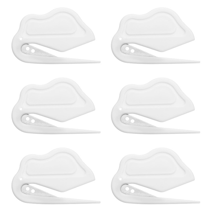 PATIKIL Letter Opener Envelope Slitter, 6Pcs Mail Slitter Safe Mail Opener for Women Paper Postal Package Home Office, White