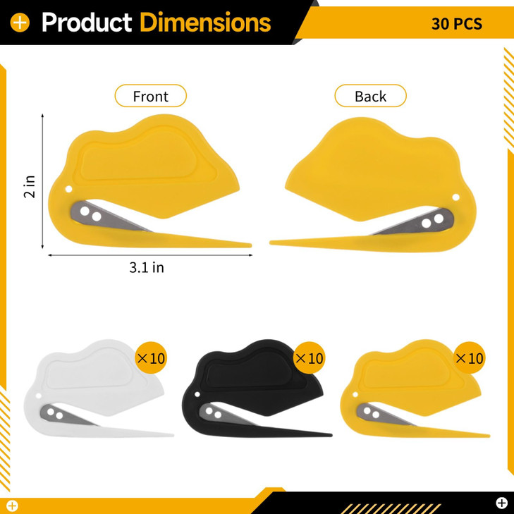 30 Pcs Letter Openers, Assorted Color Envelope Slitters, Mail Openers, Wrapping Paper Cutters, Package Opener Tools, Plastic Paper Blades, Office Sup