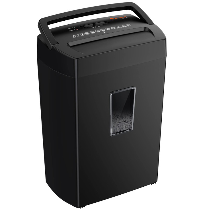Bonsaii 12-Sheet Cross Cut Paper Shredder, 5.5 Gal Home Office Heavy Duty Shredder for Paper, Credit Card, Mail, Staples, with Transparent Window, Hi