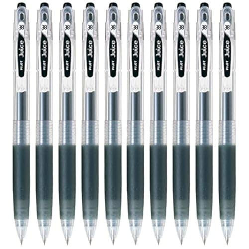 Pilot Juice 038 Retractable Gel Ink Pen (LJU-10UF), Ultra Fine Point, 0.38mm, Black Ink, Set of 10