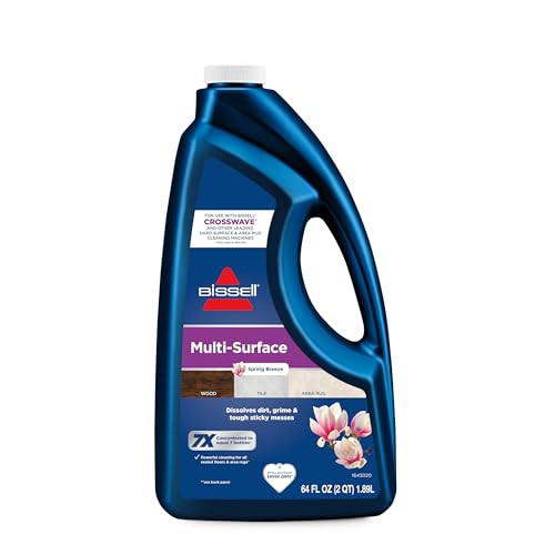 Bissell MultiSurface Floor Cleaning Formula-Crosswave and Spinwave, 17891, 64oz, Removes Everyday Dirt and Grime, Safe on Sealed Hard Floors, Tile, L