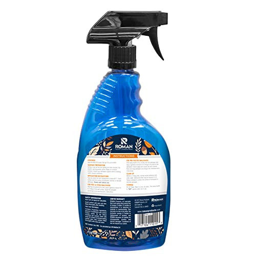 Romans E-Z Hang Peel & Stick Wallpaper Helper, Clear, Non-Staining, 32 Fluid Ounces