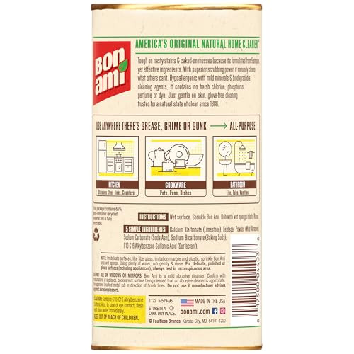 BON AMI Powder Cleanser for Kitchens & Bathrooms - All Types of Surfaces, Cleans Grime & Dirt, Polishes Surfaces, Absorbs Odors (Single 1 Pack)
