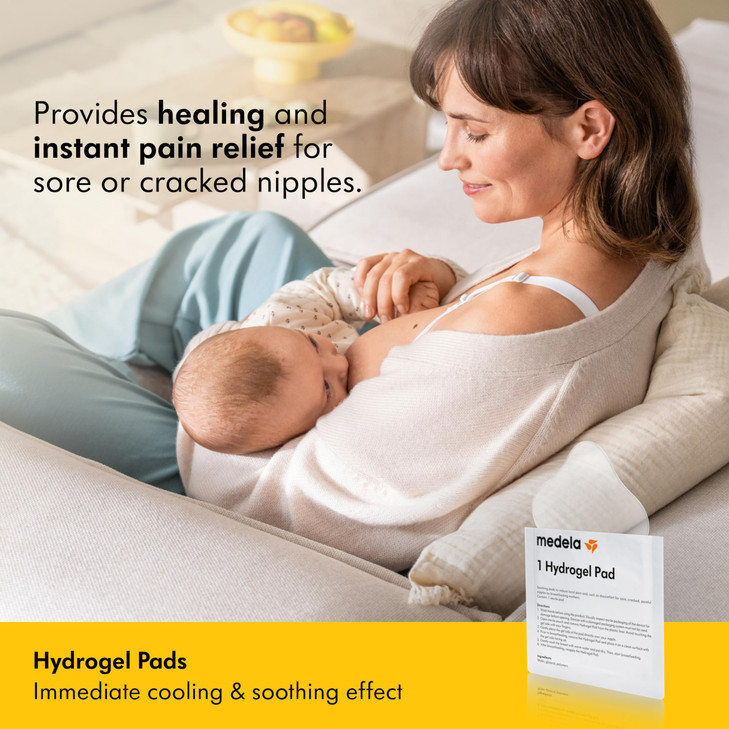 Medela Hydrogel Pads, Instant Pain Relief for Cracked or Sore Nipples from Breastfeeding and Pumping, Cooling Moisture Supports Natural Healing, Pack