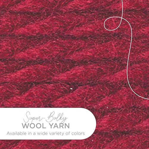 Lion Brand Yarn Wool-Ease Thick & Quick Yarn, Soft and Bulky Yarn for Knitting, Crocheting, and Crafting, 1 Skein, Cranberry
