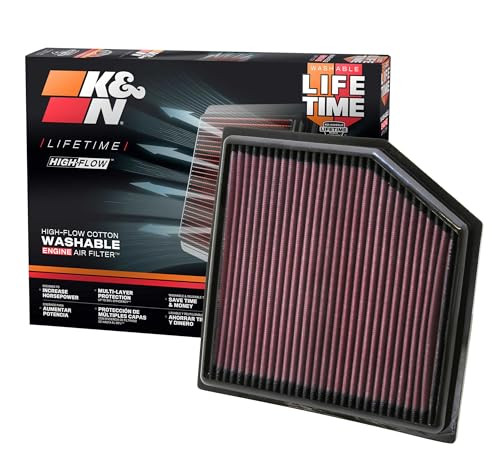 K&N High-Flow Original Lifetime Engine Air Filter: Increase Power: Premium, Washable: Compatible with 2012-2024 Lexus/Toyota: (See Product Descriptio