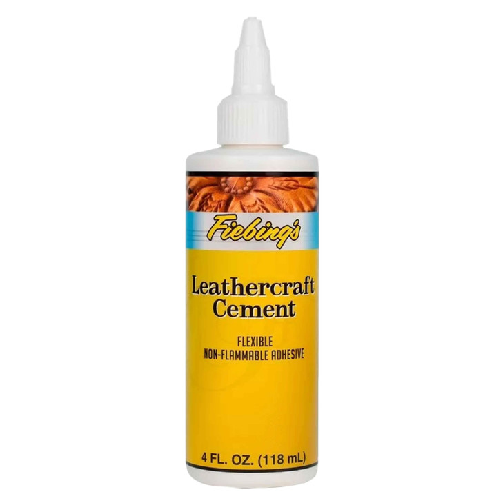 Fiebing's Leathercraft Cement - 4 oz Leather Glue Adhesive - Quick Drying, High Strength, Flexible, Permanent Bonding Leather Repair for Jackets, Sho
