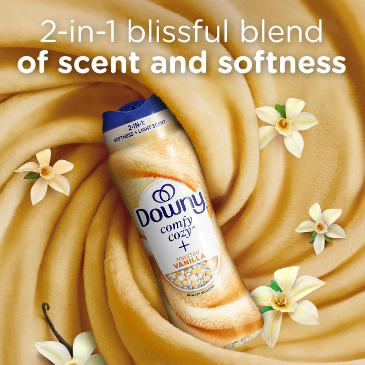 Downy Blends In-Wash Laundry Scent Booster Beads, Toasted Vanilla Scent, 13 OZ, Fabric Sottener Beads and Freshness