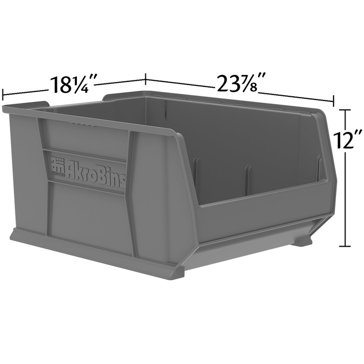 Akro-Mils 30289 Super-Size AkroBins Plastic Storage Bins, Space-Saving Stackable Bins for Garage, Classroom, Warehouse Organization, 24" L x 18" W x