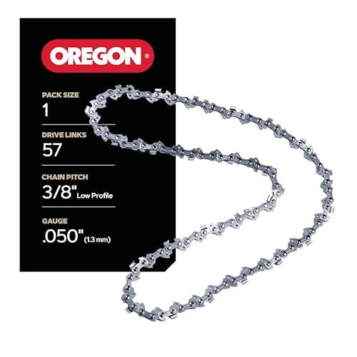 Oregon Chainsaw Chain 3/8" LP Pitch, .050" (1.3 mm) Gauge for 16 Inch Bar, 57 Drive Links  Low-kickback Replacement Saw Chain, Fits Cub Cadet, Echo,