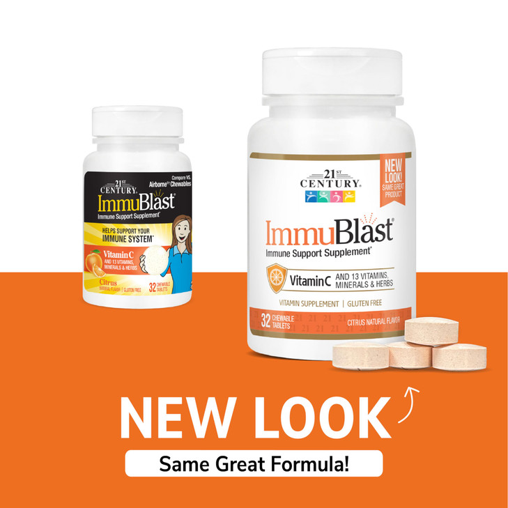 21st Century Immublast Chewable Tablets, Citrus 32 Count