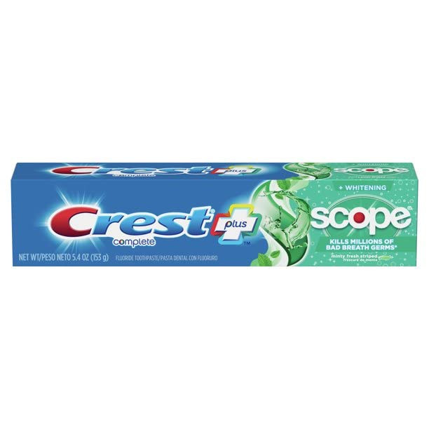 Crest Toothpaste 5.4 Ounce Plus Scope Whitening Minty Fresh (Pack of 6)