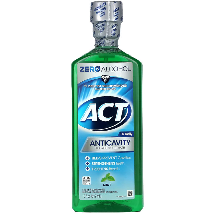 Act Anticavity Fluoride Mouthwash Mint 18 fl oz (Pack of 2)