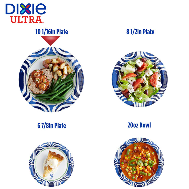 Dixie Ultra, Large Paper Plates, 10 Inch, 100 Count, 3X Stronger*, Heavy Duty, Microwave-Safe, Soak-Proof, Cut Resistant, Disposable Plates For Heavy