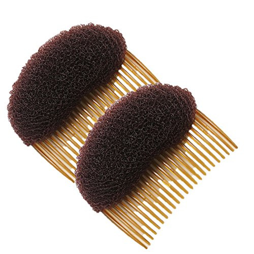 Healtheveryday2PCS Charming BUMP IT UP Volume Inserts Do Beehive hair styler Insert Tool Hair Comb Black/Brown colors for choose Hot (Brown)