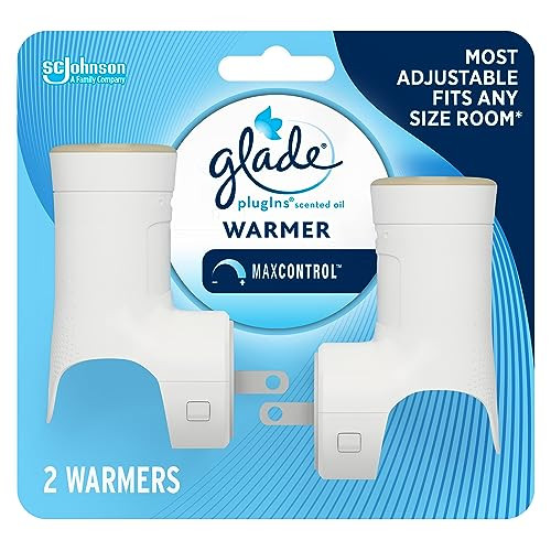 Glade PlugIns Air Freshener Warmer, Scented and Essential Oils for Home and Bathroom, Up to 70 Days on Low Setting, 2 Count