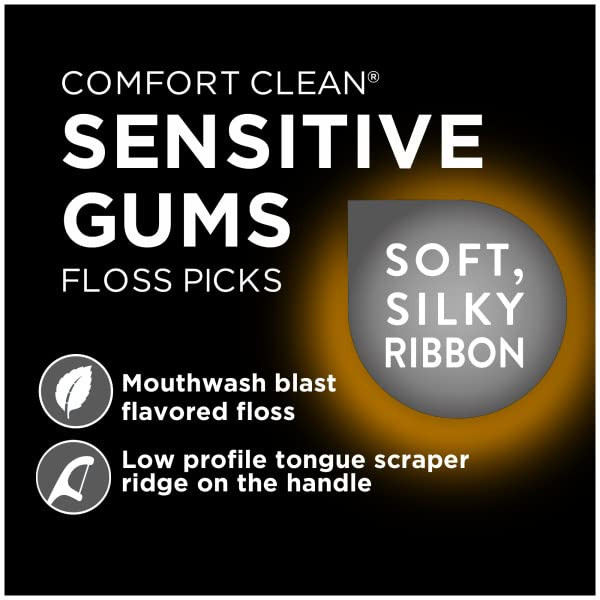 Dentek Floss Picks Comfort Clean Sensitive Gums Floss Picks, Soft & Silky Ribbon, 150 ct (Pack of 1)