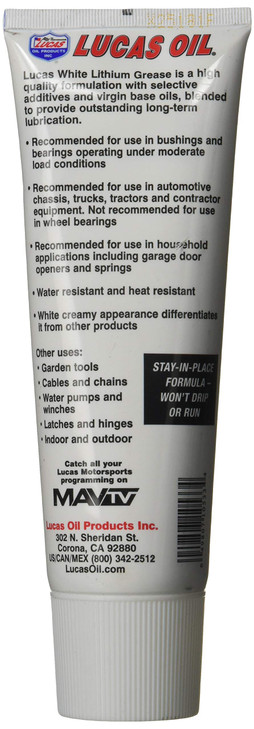 Lucas Oil 10533 White Lithium Grease - 8 oz. Squeeze Tube