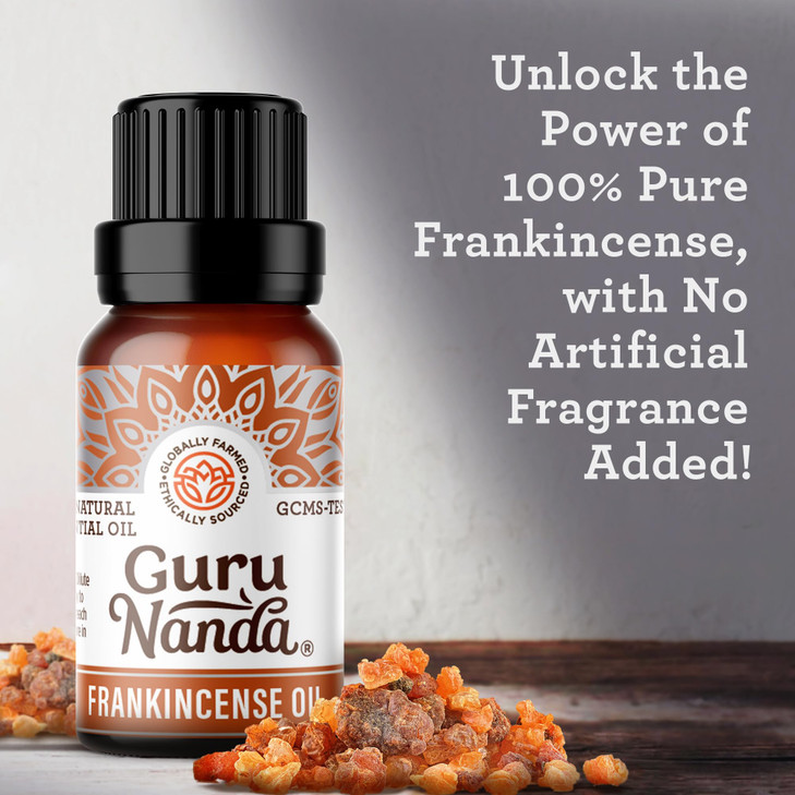 GuruNanda Frankincense Essential Oil, 100% Pure, Natural and Undiluted Diffuser Oil for Aromatherapy, Massages & DIY Recipies, Promotes Comfort & Sup