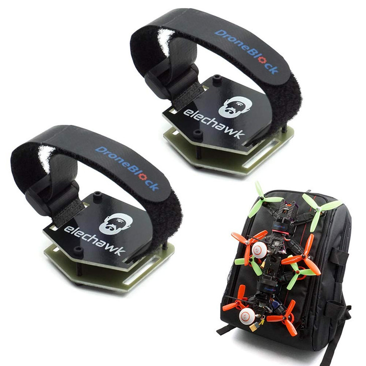 2 Set FPV Drone Lock Mount for Backpack Plug-in Accessories DIY Bundle Mount Hanging Buckle with Battery Straps for FPV Quadcopter