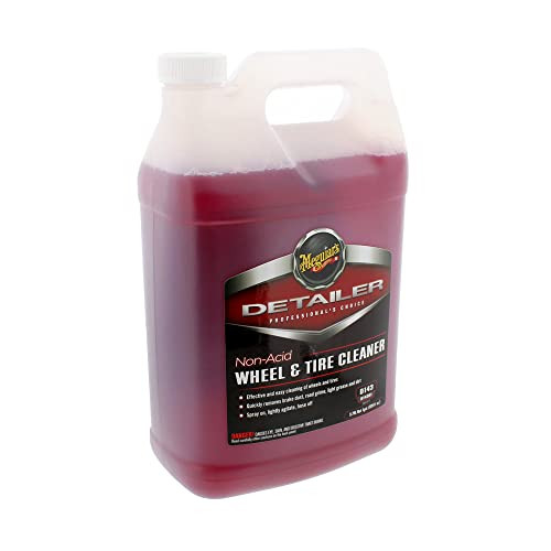 Meguiar's D14301 Non Acid Tire and Wheel Cleaner, Pre-Diluted, No Mixing Required Car Wheel Cleaner - 1 Gallon Wheel Cleaner 128 Fl Oz