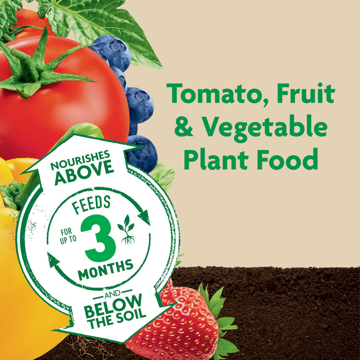 Miracle-Gro Shake 'N Feed Tomato, Fruit and Vegetable Plant Food - Fertilizer for Vegetable Gardens, for In-Ground and Container Plants, Feeds up to