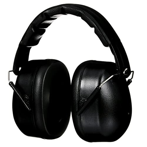 3M Folding Earmuff, Noise Reduction Rating (NRR) 25 dB, Adjustable Ear Muffs, Padded Headband For Comfort, Flexible & Adjustable Headband, Black, One