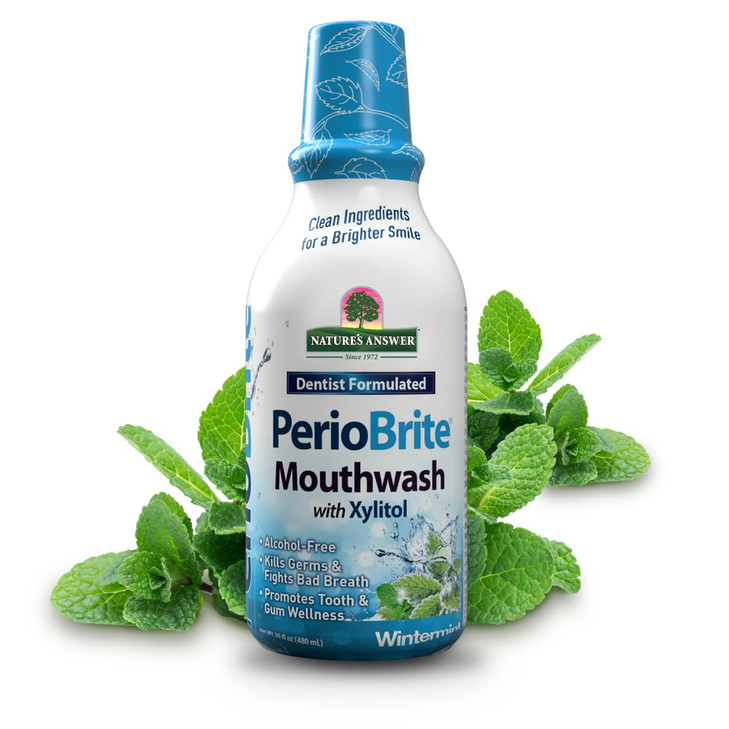 Nature's Answer Periobrite Alcohol-Free Mouthwash, Wintermint, 16 Ounce, 2 Count