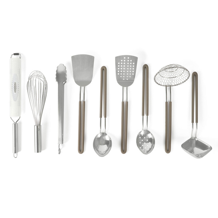 Martha Stewart 9-Piece Stainless Steel Kitchen Gadget & Tool Set  Prep and Serve Utensils, Durable & Rust-Resistant, Dishwasher Safe Cooking Accesso