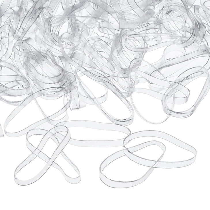Eboot 500 Pcs Clear Hair Elastic Rubber Bands 1.2 Inches in Diameter & 3 mm in Width Mini Rubber Bands, Easy Glide Hold Styling Small Hair Ties Ponyt