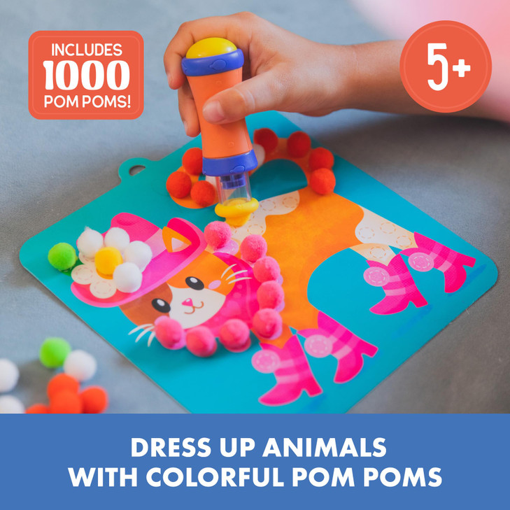 Educational Insights Pom Pom Kit: Animal Dress Up - Arts and Crafts for Kids 4-6, DIY Arts & Crafts Kits, Kids No Mess Activities, Preschool and Kind