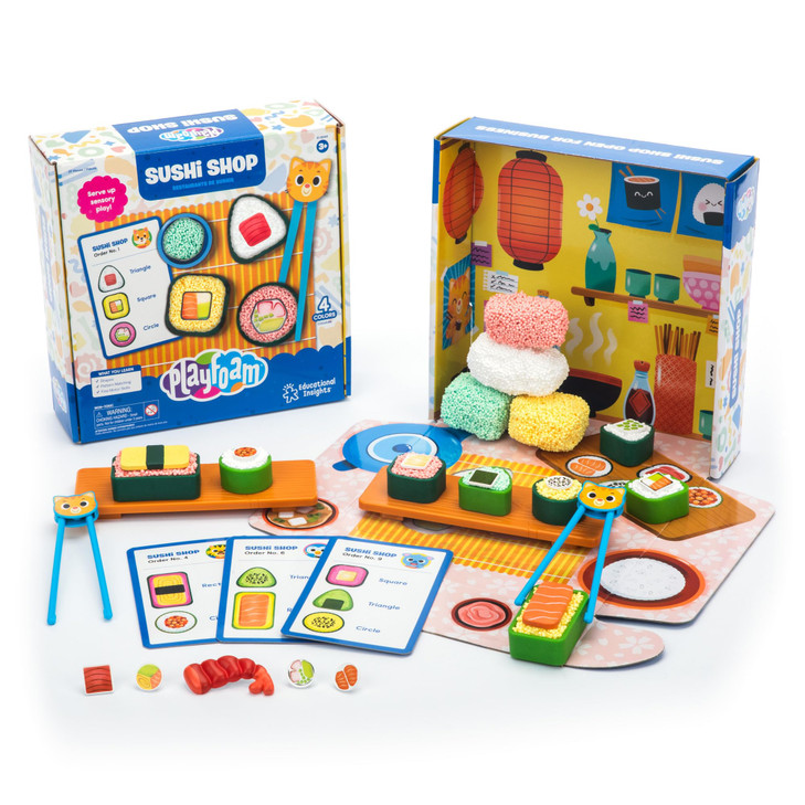Educational Insights Playfoam Sushi Shop - Sensory Toys & Fidget Toys for Kids, Pretend Play Food Craft Kit, Squishy Foam, Non Sticky Dough & Classro