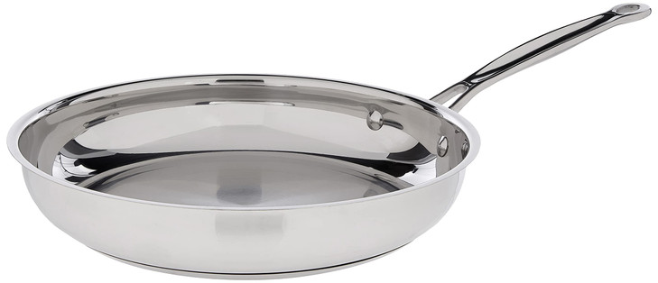 Cuisinart 10-Inch Open Skillet, Stainless Steel Skillet Large Kitchen Pan, Dishwasher Safe, Compatible with Induction, Electric, Gas Cooktops, Oven S