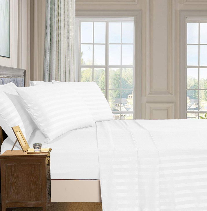 Elegant Comfort Best, Softest, Coziest 6-Piece Sheet Sets! - 1500 Premier Hotel Quality Luxurious Wrinkle Resistant 6-Piece Damask Stripe Bed Sheet S
