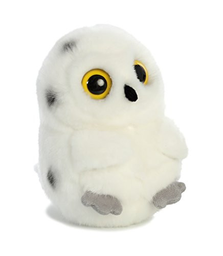 Aurora® Playful Rolly Pet Hoot Owl Stuffed Animal - Compact Size for On-the-Go Fun - for Adults, Kids, Birthdays, and Anniversaries - White 5 Inche