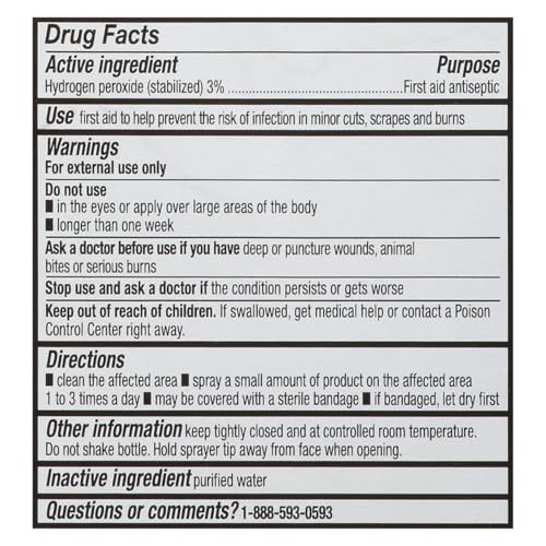 LEADER Hydrogen Peroxide Spray Bottle First Aid Antiseptic 3% Solution  Multi-Purpose Cleaner, Gentle & Effective Disinfectant Spray for Home, Cuts,