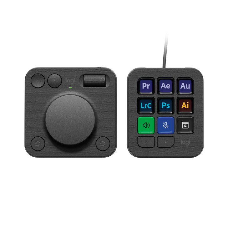 Logitech MX Creative Console, 9 Customizable LCD Keys, Stream Deck Accessories,Connectivity Technology USB-C, Control Dial for Graphic Design, Zoom,