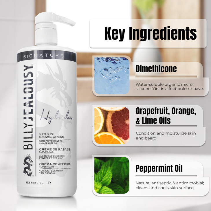 Billy Jealousy Hydroplane Foamless Super-Slick Mens Shave Cream, 33.8 Fl Oz