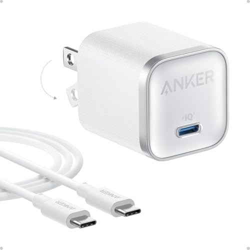 Anker Nano Charger, 45W Fast Charging, Compact and Foldable Plug USB C Charger Block for iPhone 17 Series, MacBook, Pixel 9, iPad, Samsung Galaxy S25
