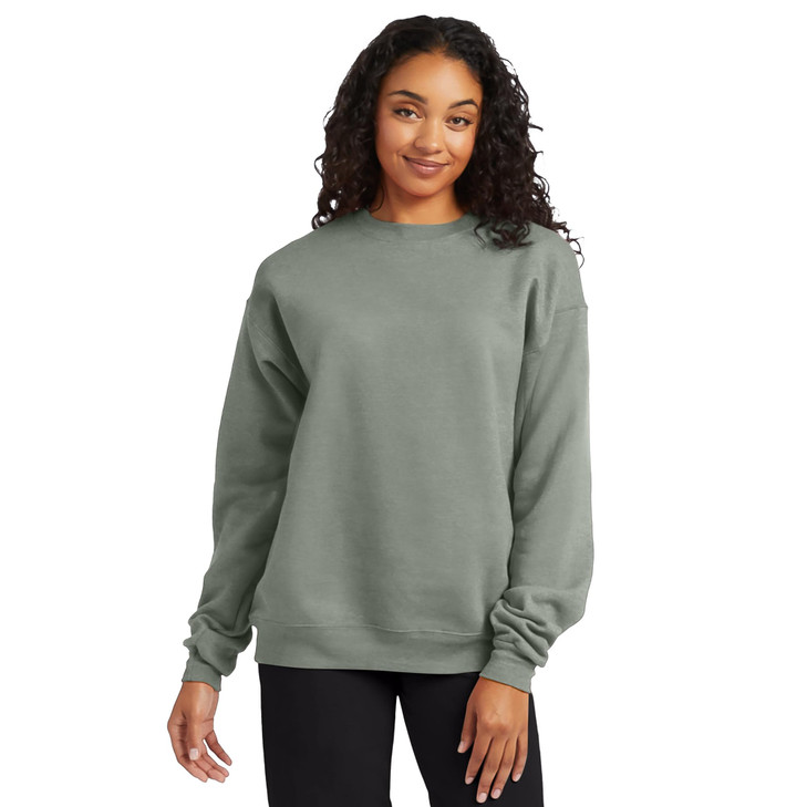 Hanes Men's EcoSmart Sweatshirt, stonewashed green, Small