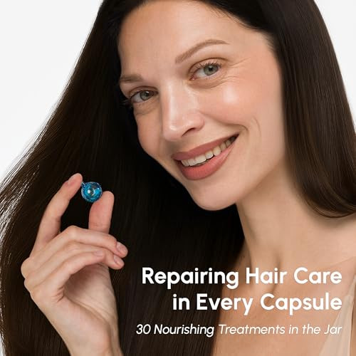 MAREE Hair Serum for Frizzy Dry Hair  Styling Capsules with Keratin, Argan Oil, Vitamins A E B5  UV & Heat Protectant Frizz Control Serum for Women