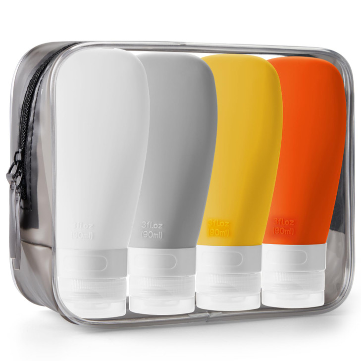 INSFIT Travel Bottles for Toiletries, TSA Approved 3oz Leak Proof Travel Size Toiletries, BPA Free Refillable Travel Essentials for Shampoo Body Wash