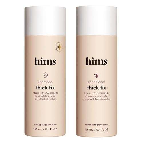 hims Thick Fix Shampoo & Conditioner Set - Saw Palmetto for Healthy Hair Growth & Thickening - Scalp Cleansing - Vegan, Sulfate-Free & Cruelty-Free -